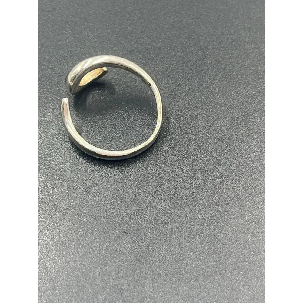 Marsala 925 Sterling Silver Curved Swirl Open Adjustable Ring 7.75